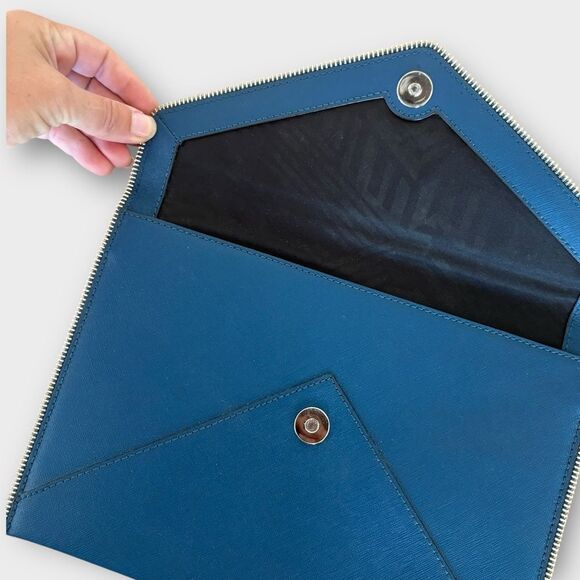 ✨ NWOT ✨Rebecca Minkoff Large Leo Envelope Clutch in Blue - Picture 4 of 10